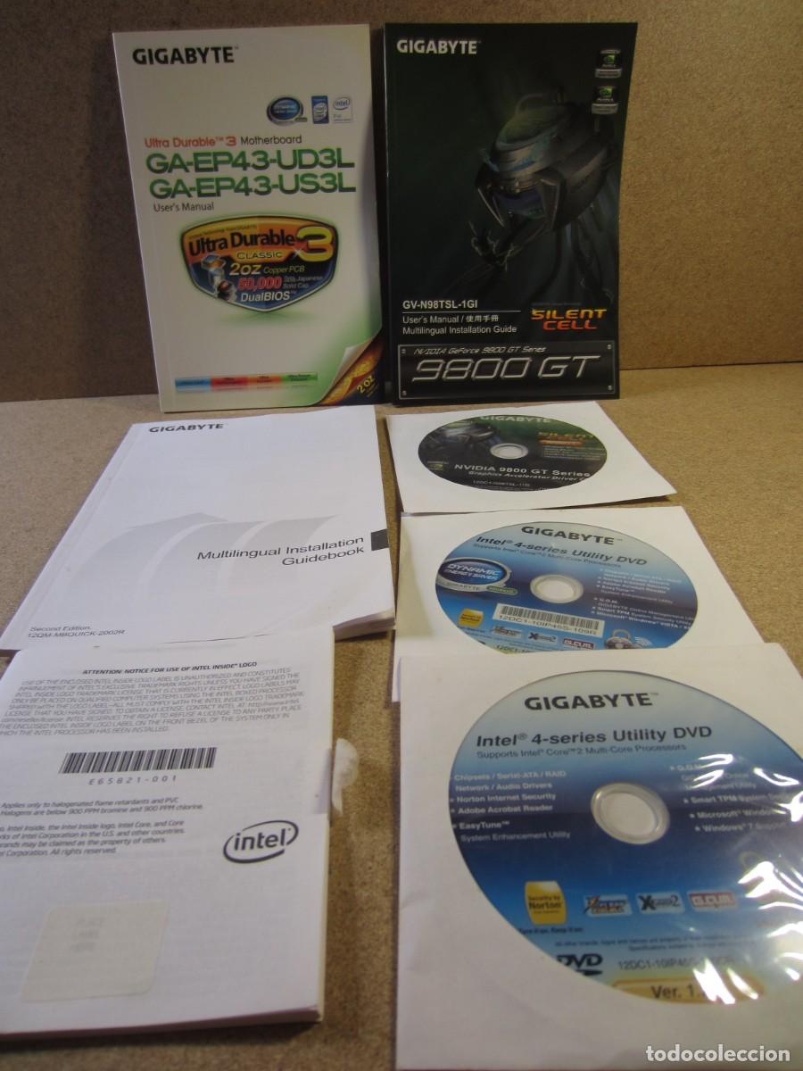 Segunda Mano: Manual Usuario y CDs Placa Base Gigabyte y Tarjeta Video nVidia 9800 GT