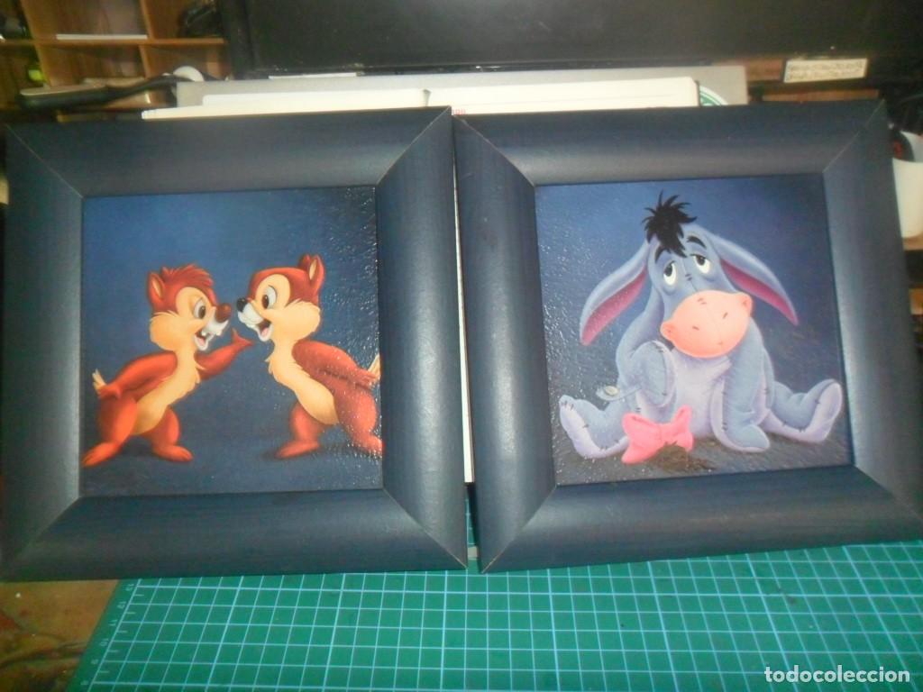 Segunda Mano: 119- Pack 2 Cuadros Disney (Chip y Chop + &Iacute;gor) 23x23 cm