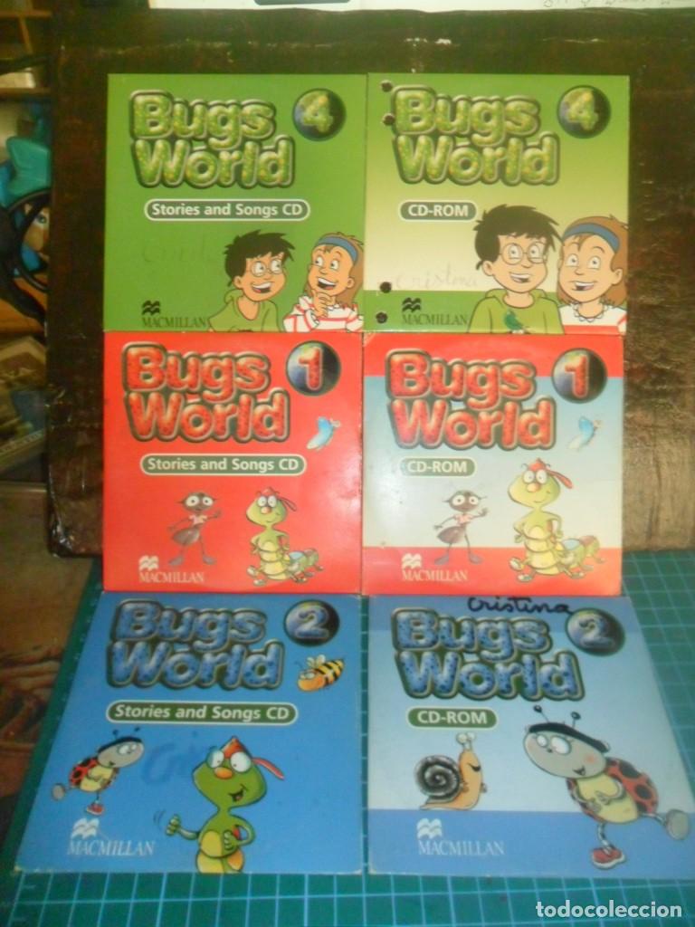 Segunda Mano: 136- Lote 6 CDs/CD-ROMs para aprender ingl&eacute;s Bugs World Niveles 1, 2 y 4 (Macmillan)