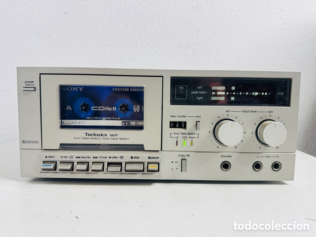 Segunda Mano: Technics M07 HiFi Cassette Deck Player/Recorder With Input/Output Cords Funciona