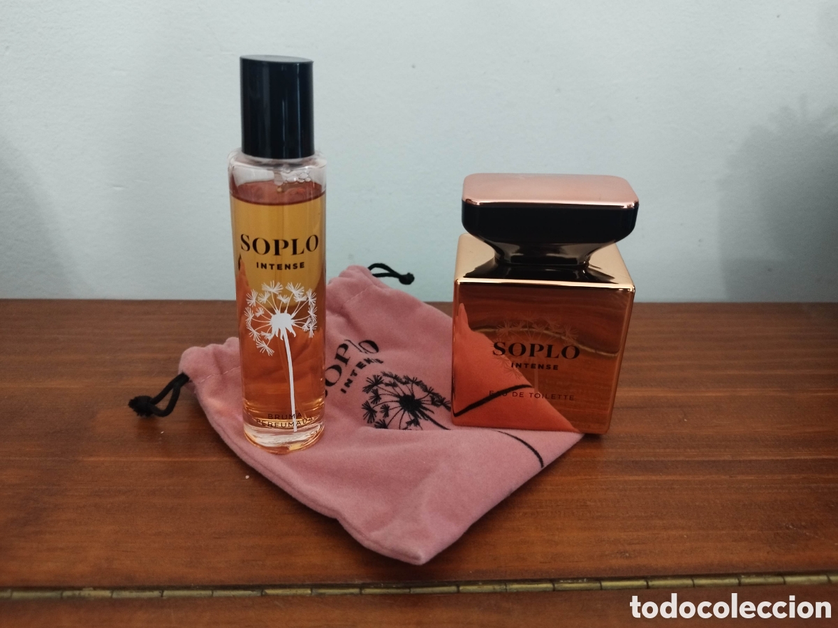 Segunda Mano: Lote colonia Soplo Intense con bolsa terciopelo