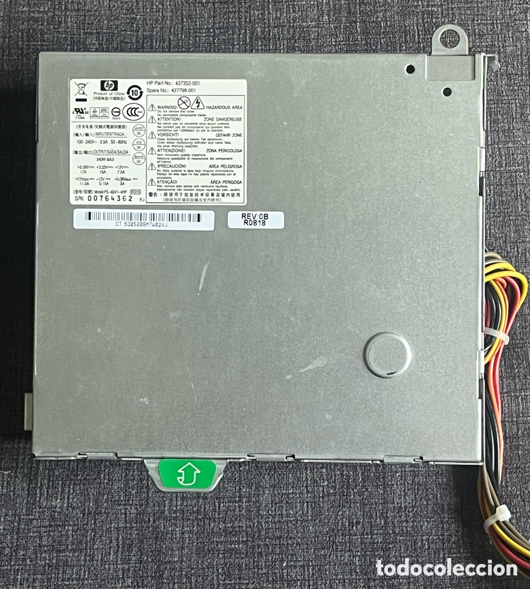 Segunda Mano: Fuente de Alimentaci&oacute;n HP 240W SFF - Part No. 437352-001 / PS-6241-4HP