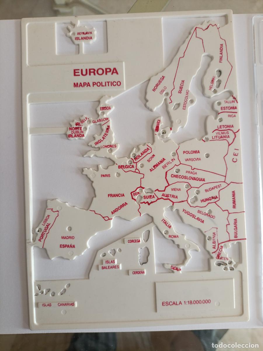 Segunda mano: ANTIGUAS PLANTILLAS MAPAS ESCOLAR EUROPA - Foto 2