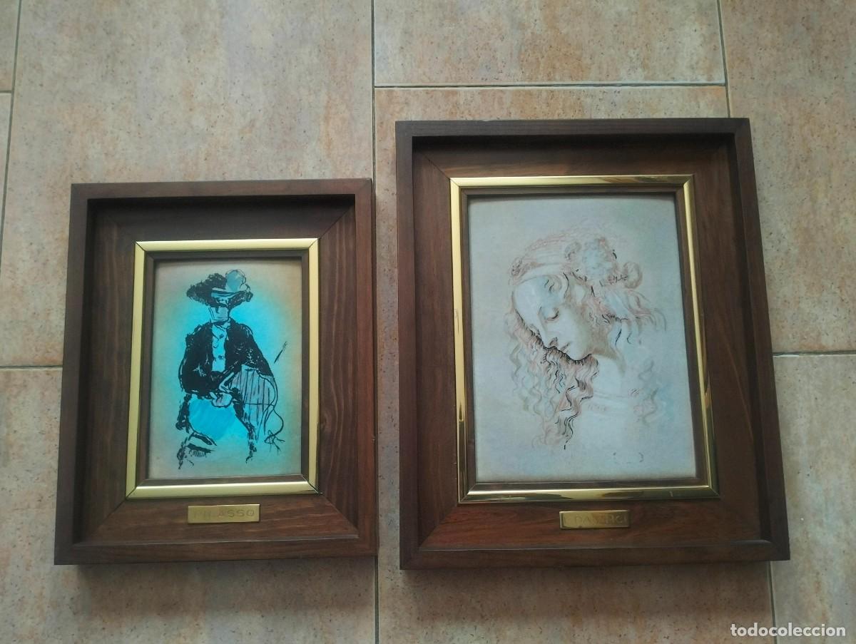 Segunda Mano: Lote de dos impresionantes cuadros de esmalte al fuego. de Picasso y de L. Da Vinci