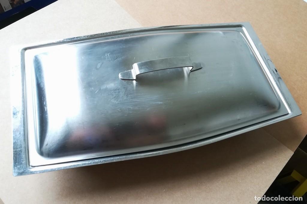 Segunda Mano: Bandeja CHICHESTER con tapa. Acero Inox 18/8 | Made in England | A&ntilde;os 70 Vintage Mid-Century