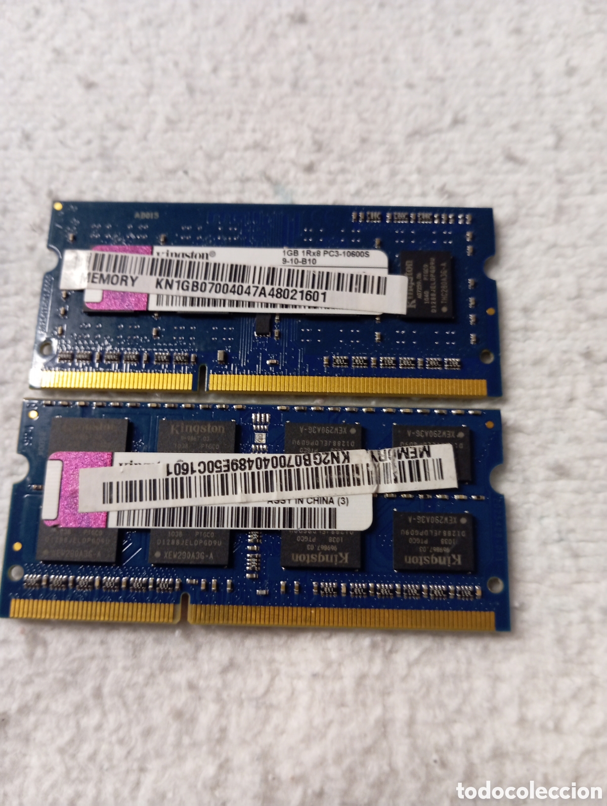 Segunda Mano: Pack Memoria RAM Kingston DDR3 SO-DIMM para Port&aacute;til &ndash; 2GB (2x1GB) PC3-10600S