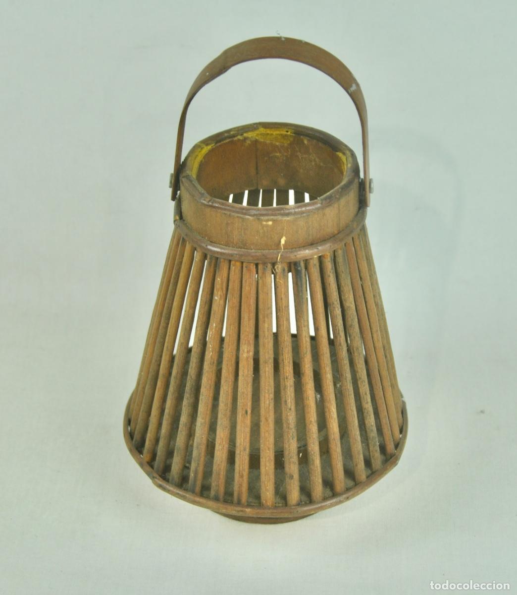 Segunda mano: Porta vela en rattan y madera - Foto 3