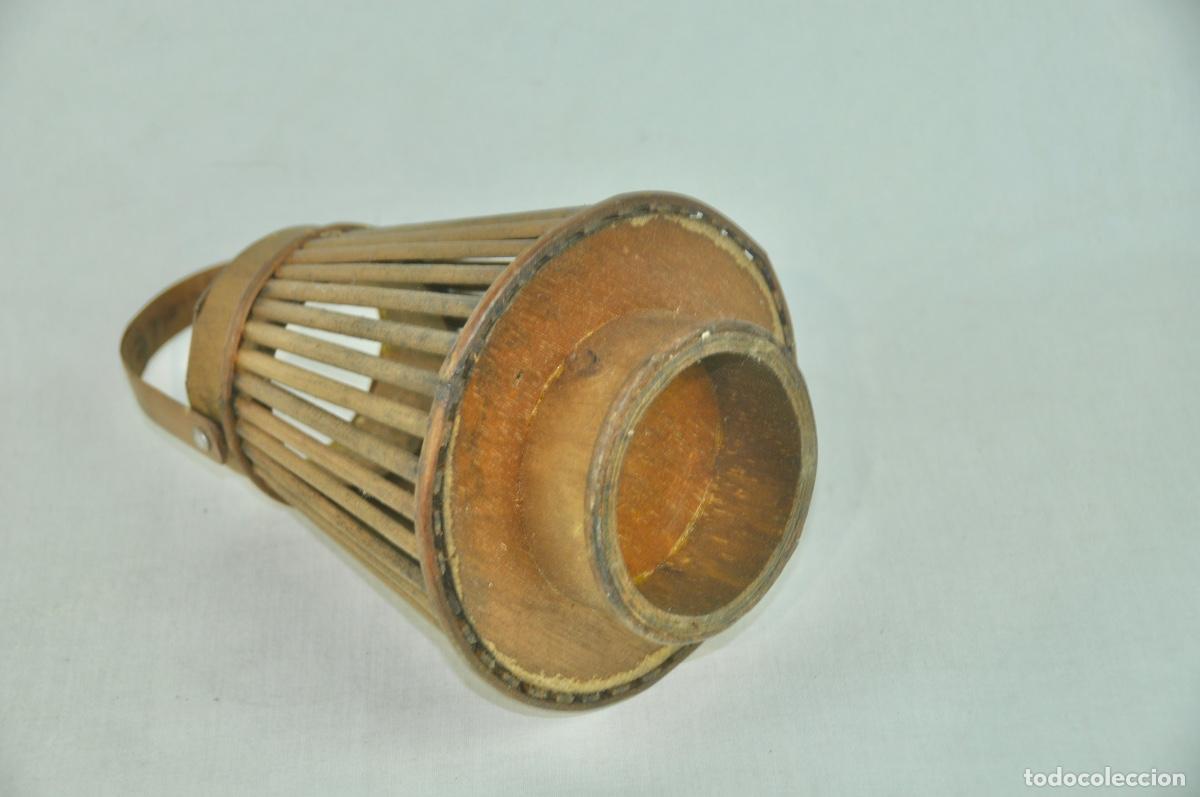 Segunda mano: Porta vela en rattan y madera - Foto 4