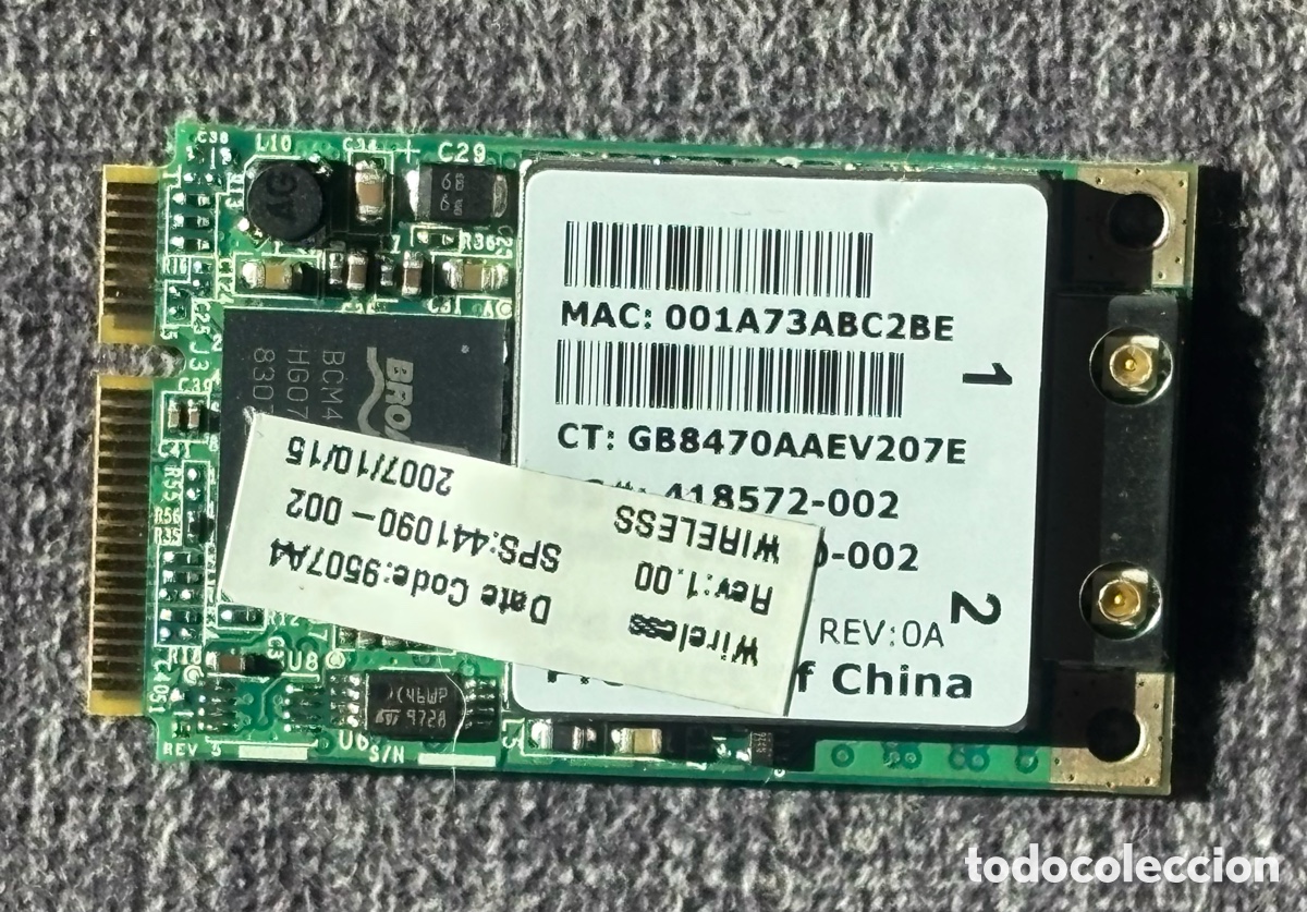 Segunda Mano: Tarjeta Wifi Mini PCI-E Broadcom BCM94311MCGHP3 HP SPS: 441090-002 Repuesto