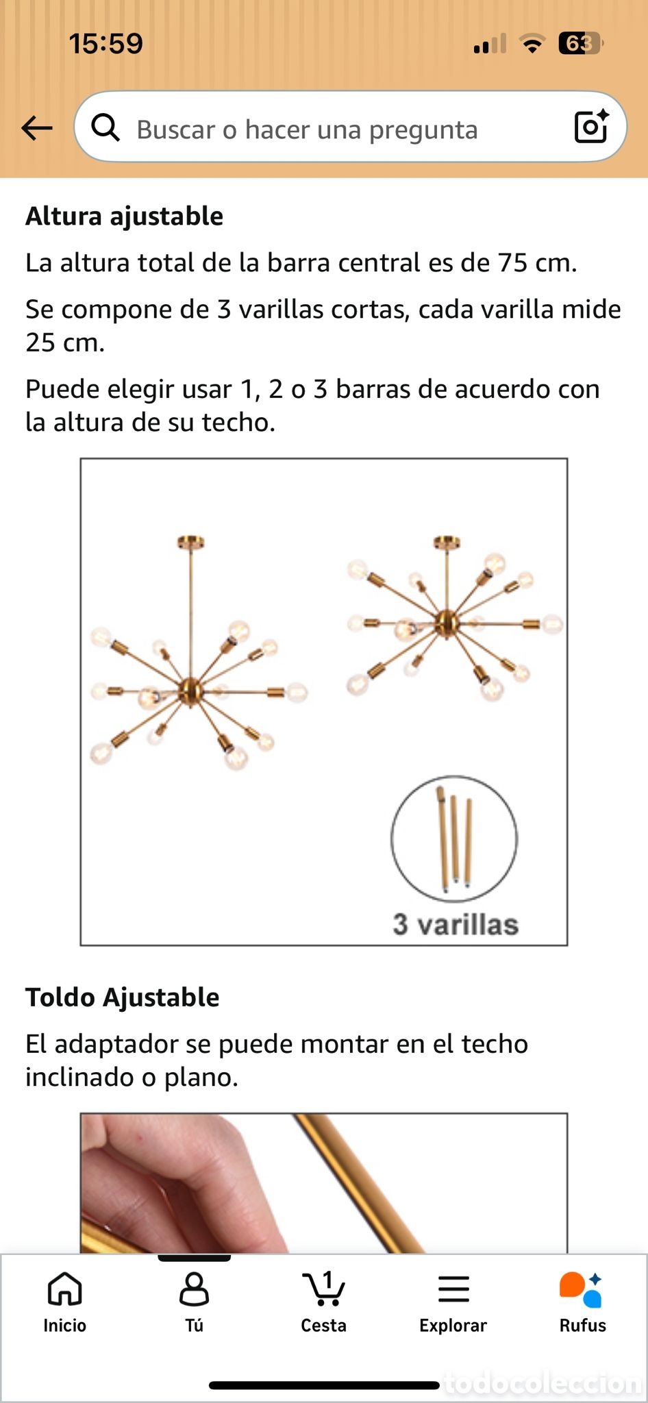 Segunda mano: Lampara de Sal&oacute;n Sputnik ( 12 bombillas) - Foto 10
