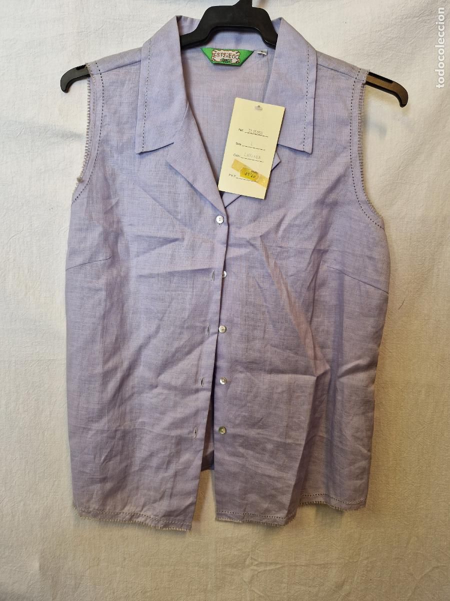 Segunda Mano: BONITA BLUSA SIN MANGAS PARA MUJER. COLOR LILA. TALLA L