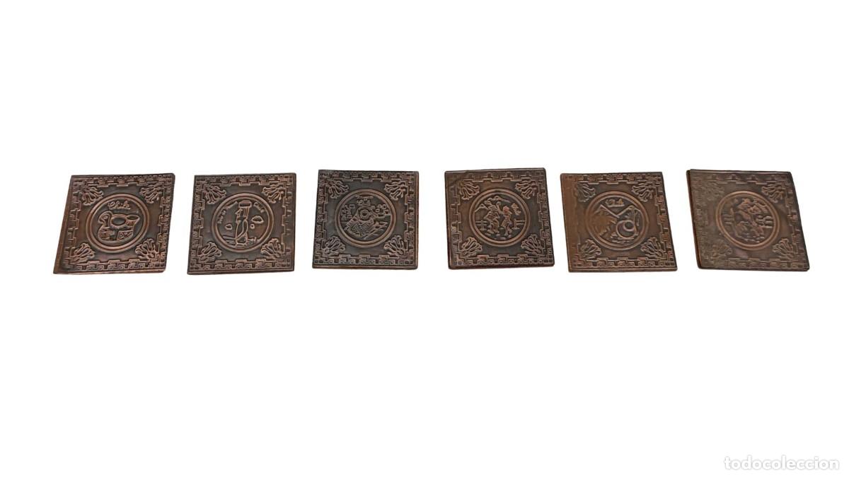 Second-Hand: Seis Placas de Pared en Cobre Martillado &ndash; Metal Decorativo &ndash; A&ntilde;os 50/60, MUY RARO