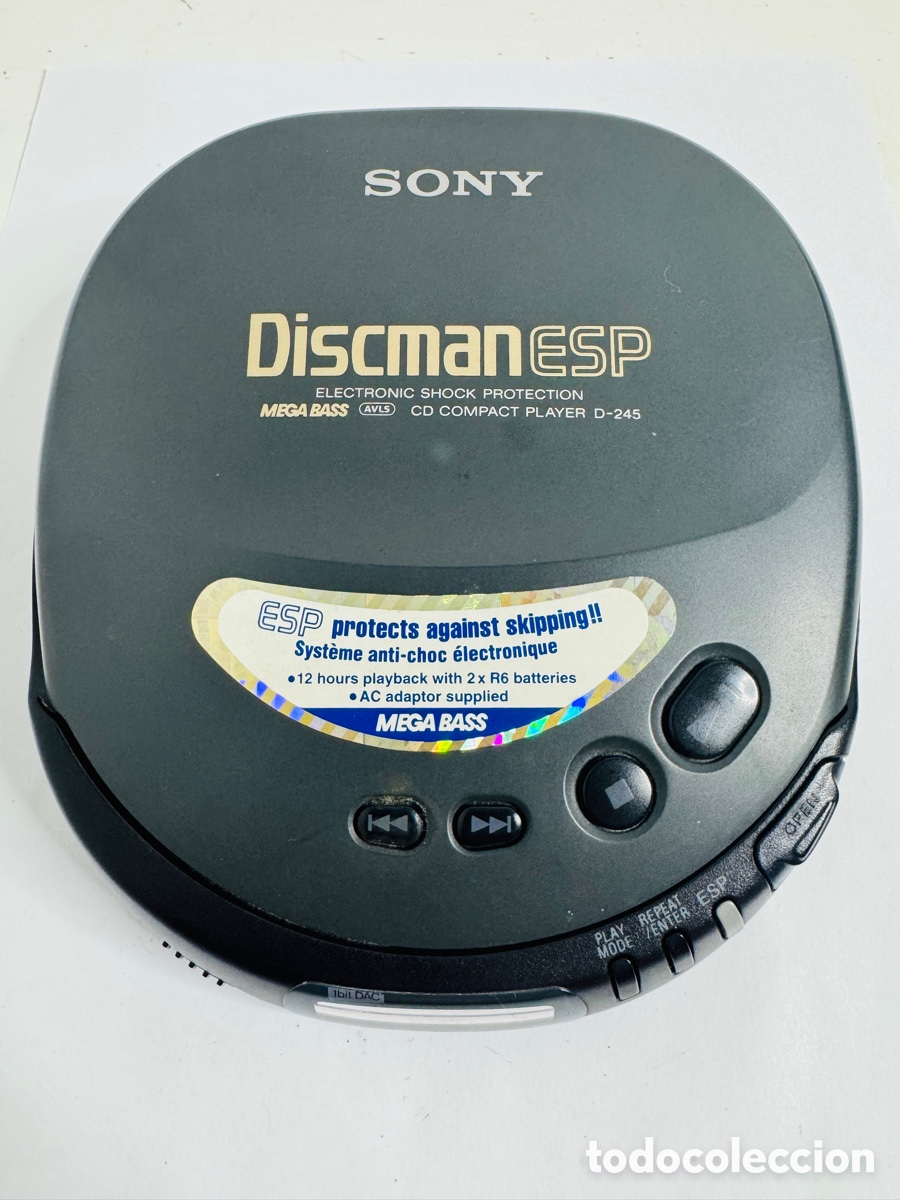 Segunda Mano: Vintage Sony Discman ESP CD Player D-245 Mega Bass Shock Protection No Lee