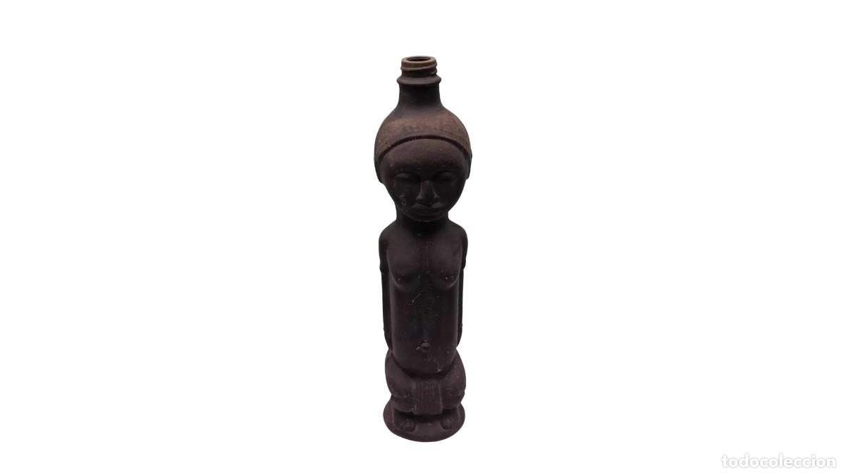 Zweite Hand: Botella Africana en Forma Humana &ndash; Vidrio Esmeralda &ndash; Vintage A&ntilde;os 60/70 &ndash; Artesan&iacute;a Tribal &ndash; Muy Ra