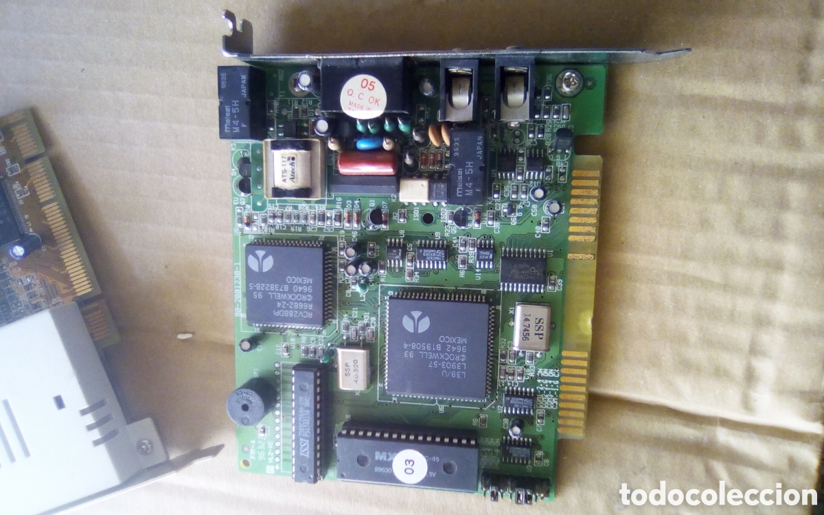 Segunda Mano: Antigua tarjeta de red y sonido. ISA. Model: FB V1428VQH. Ringer equivalence 0.8 B. 33.6K bps.