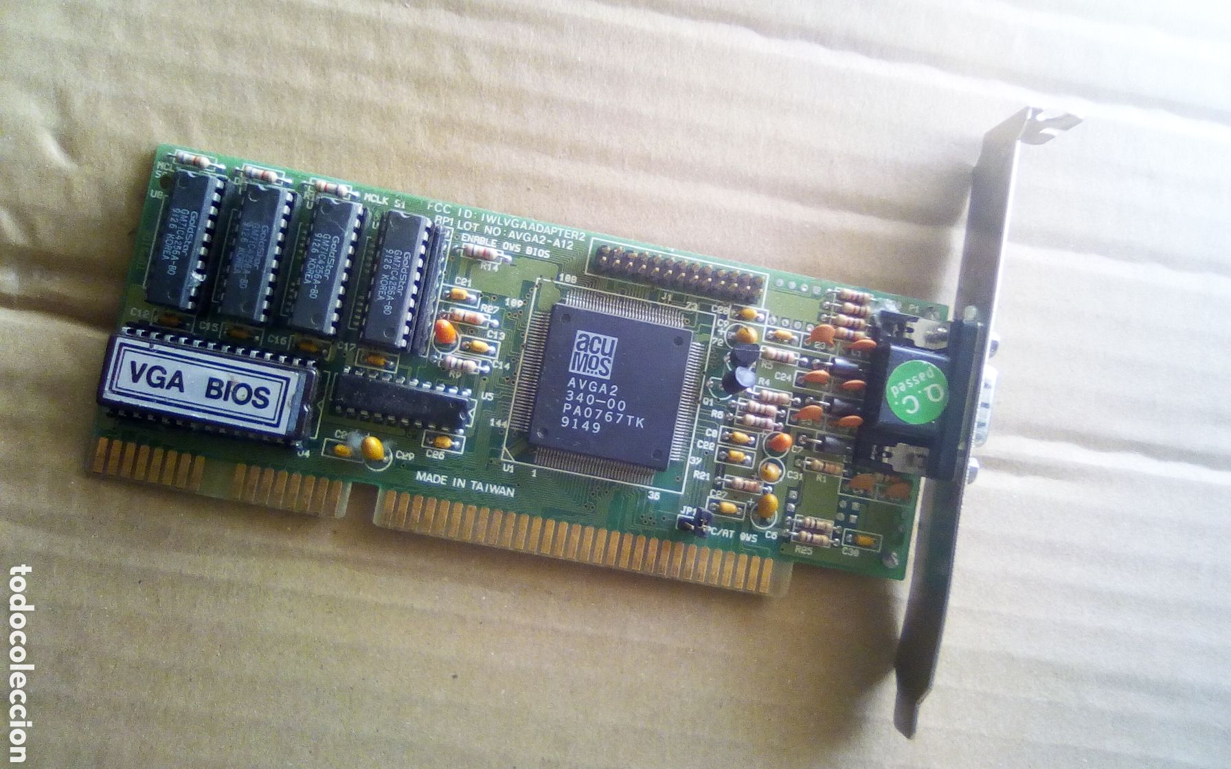 Segunda Mano: Tarjeta gr&aacute;fica VGA. ID: IWVGA Adapter 2. AVGA2-A12. Enable 0WS Bios. Conexi&oacute;n ISA. Foxen.