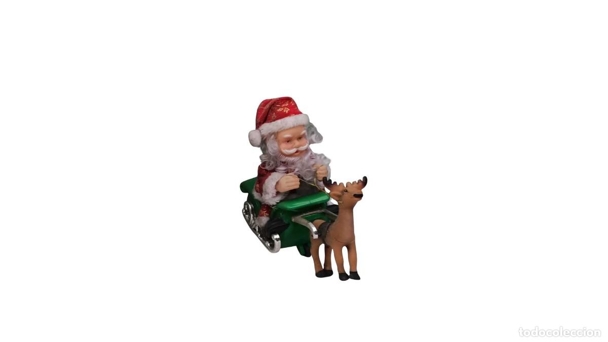 Second-Hand: Juguete Pap&aacute; Noel en Goma con Su Reno, 1990