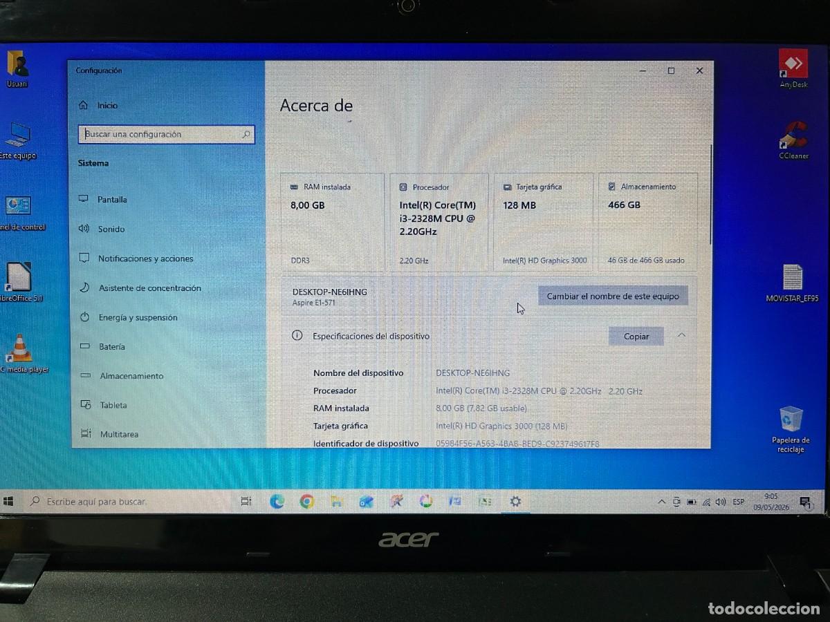 Segunda mano: Acer Aspire E1-571 i3 reparar o piezas - Foto 4