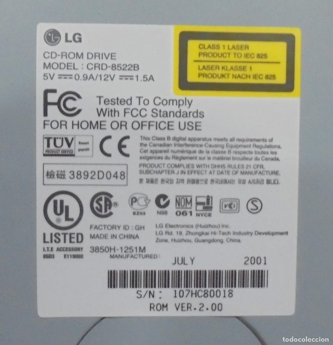 Segunda mano: LG. CD-ROM, Mod. CRD-8522B para PC - Foto 2