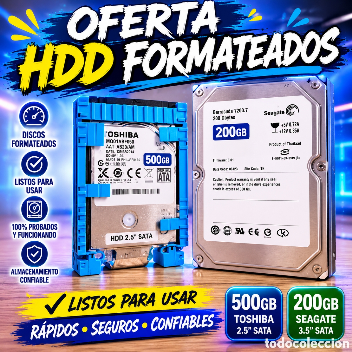 Segunda Mano: OFERTA HDD FORMATEADOS &ndash; DISCOS DUROS SATA 2.5 / 3.5 IDE / SATA / RAID / PC / HARD DIGITAL DISCK