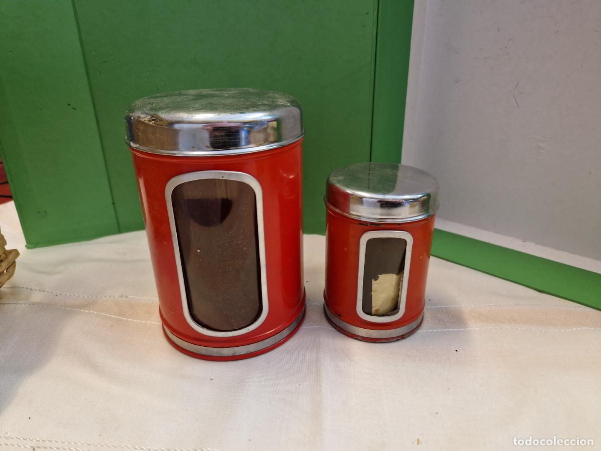 Seconda Mano: 2 BONITOS BOTES DE COCINA COLOR ROJO.