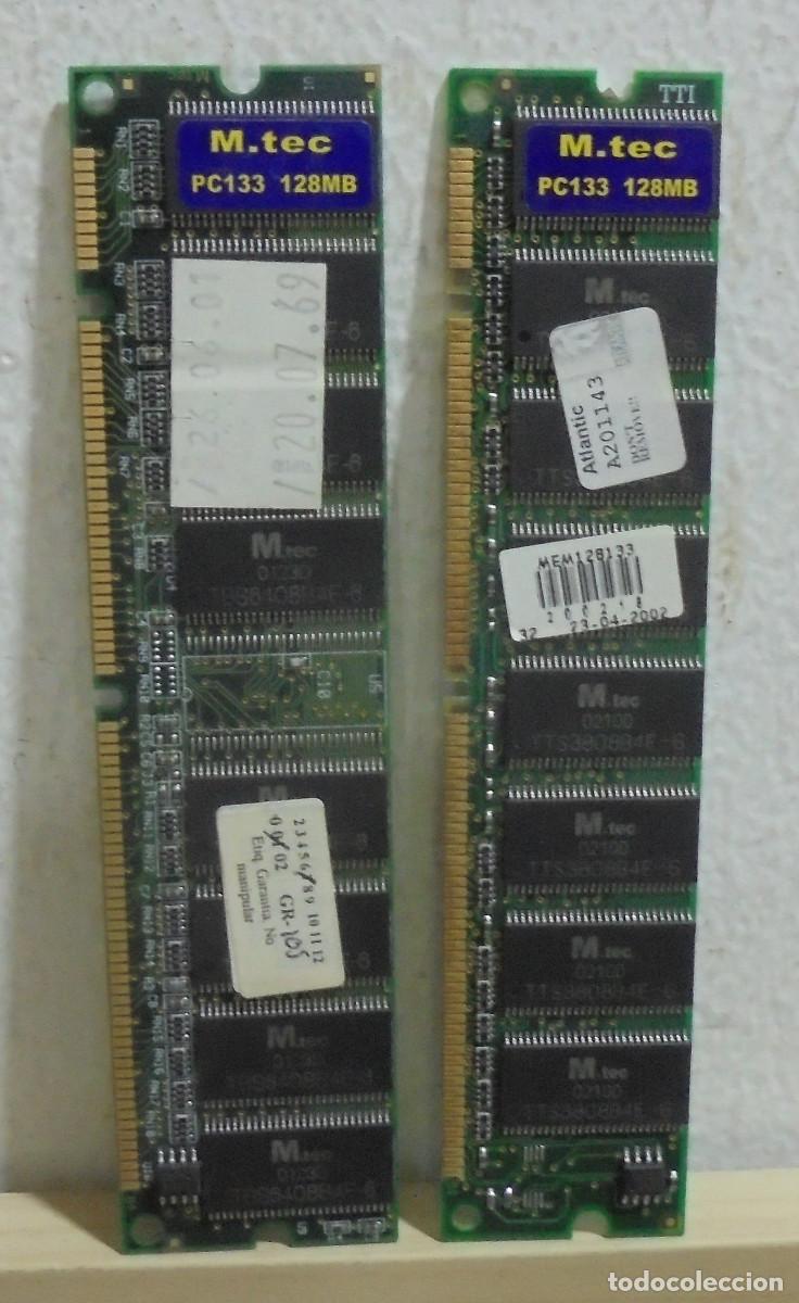 Segunda mano: 2 m&oacute;dulos de memoria RAM de 128 MB cada uno. PC133 - Foto 1