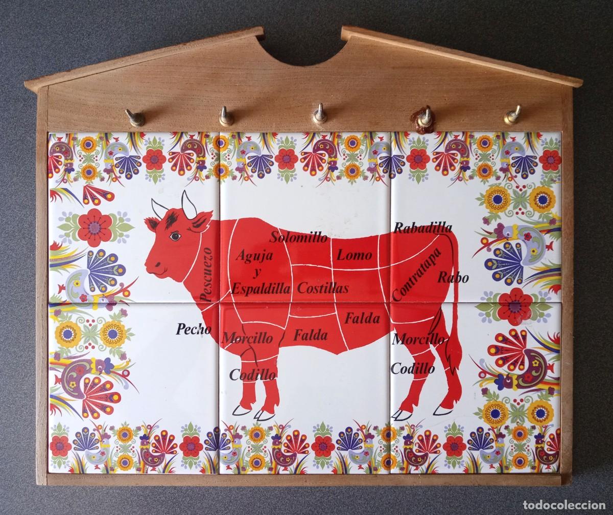 Segunda Mano: Cuadro Colgador De Cuchillos azulejos vaca