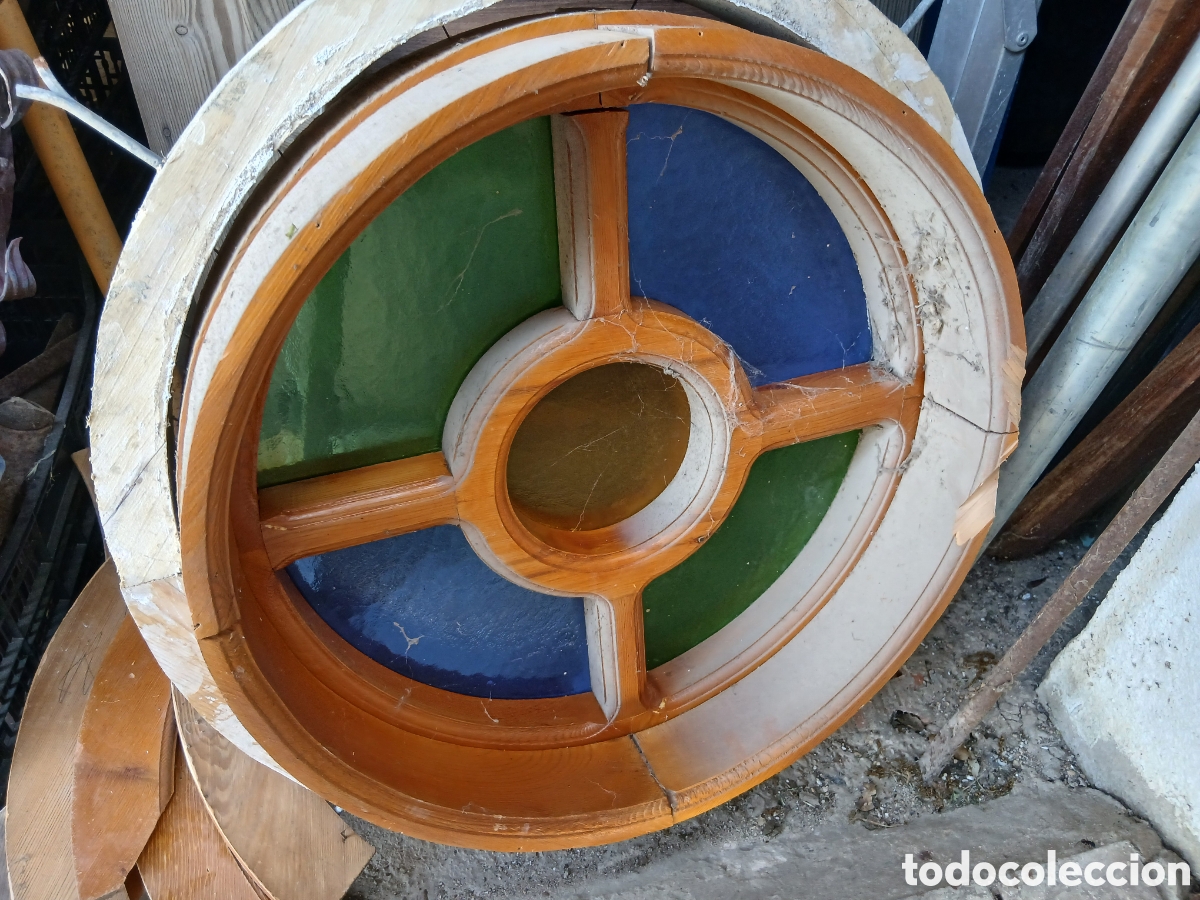 Segunda mano: Vidriera ventana de madera y cristal colores - Foto 3