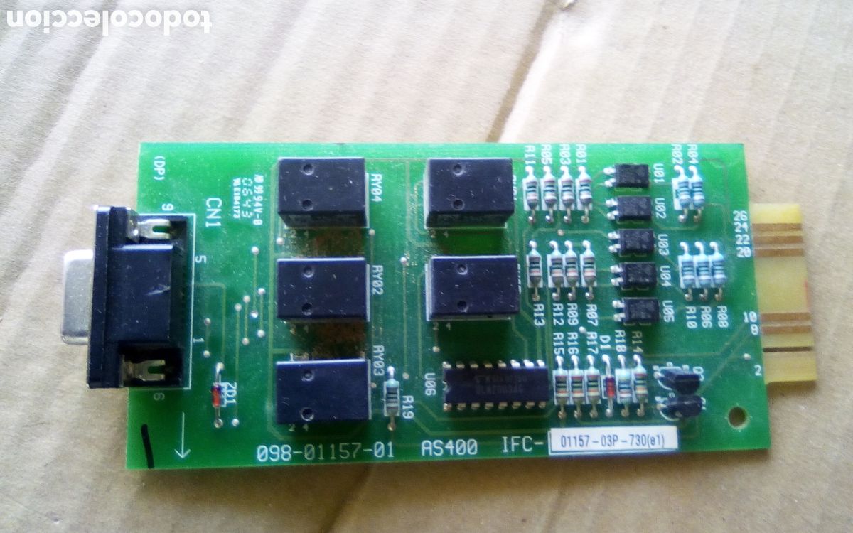 Segunda Mano: Antigua tarjeta de aparato electr&oacute;nico, conexi&oacute;n ampliaci&oacute;n puerto. CN1. OEG 9VDC. AS400.