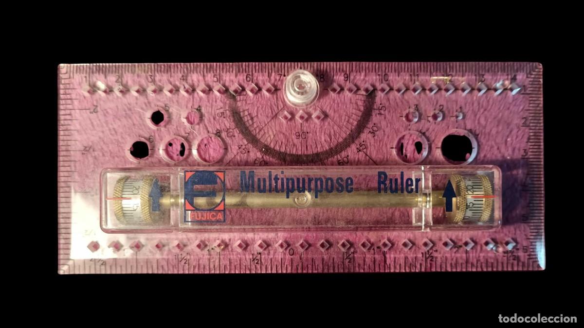 Seconda Mano: REGLA MULTIUSO FUJICA &rdquo;MULTIPURPOSE RULER&rdquo; - JAP&Oacute;N - NIVEL BURBUJA - TRANSPORTADOR - A&Ntilde;OS 70/80