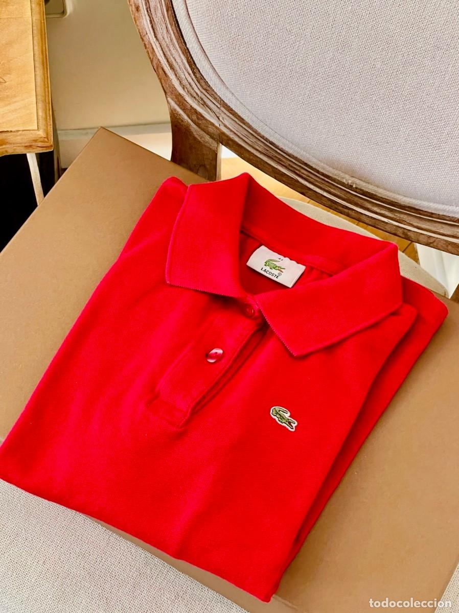 Segunda Mano: Polo Lacoste Rojo XS Xxs Mujer Manga Larga ORIGINAL env&iacute;o econ&oacute;mico