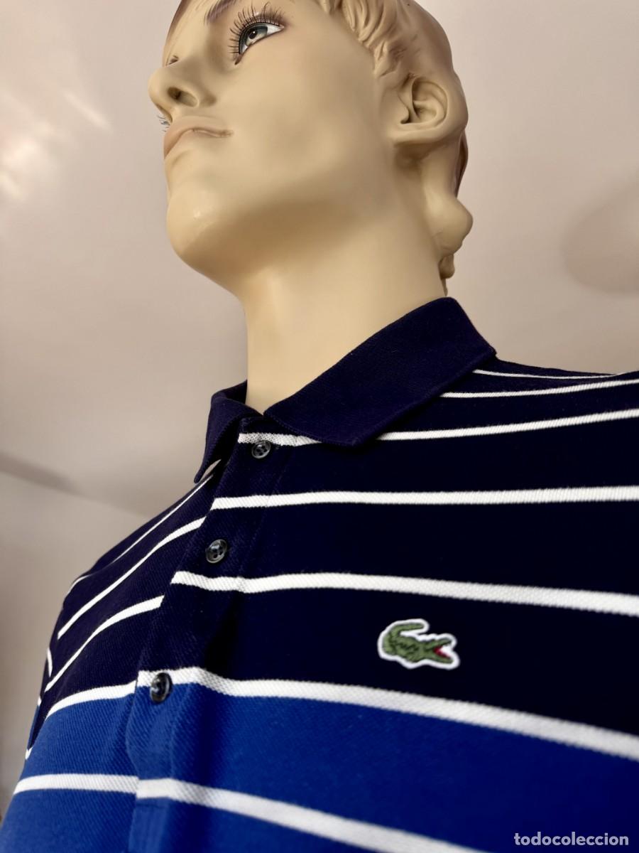 Segunda Mano: Lacoste XXL Polo Azul Rayas FR7 ORIGINAL env&iacute;o econ&oacute;mico