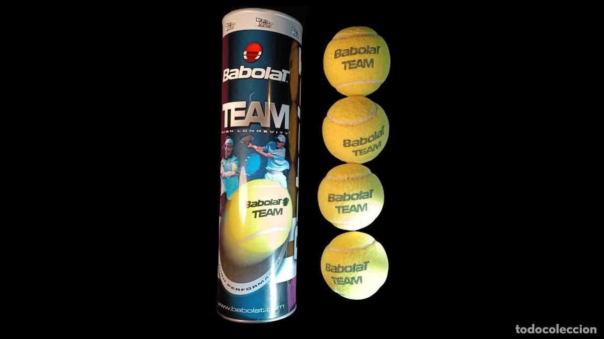 Segunda mano: 4 PELOTAS TENIS BABOLAT TEAM - BOTE ORIGINAL PRECINTADO - HIGH LONGEVITY / HIGH PERFORMANCE