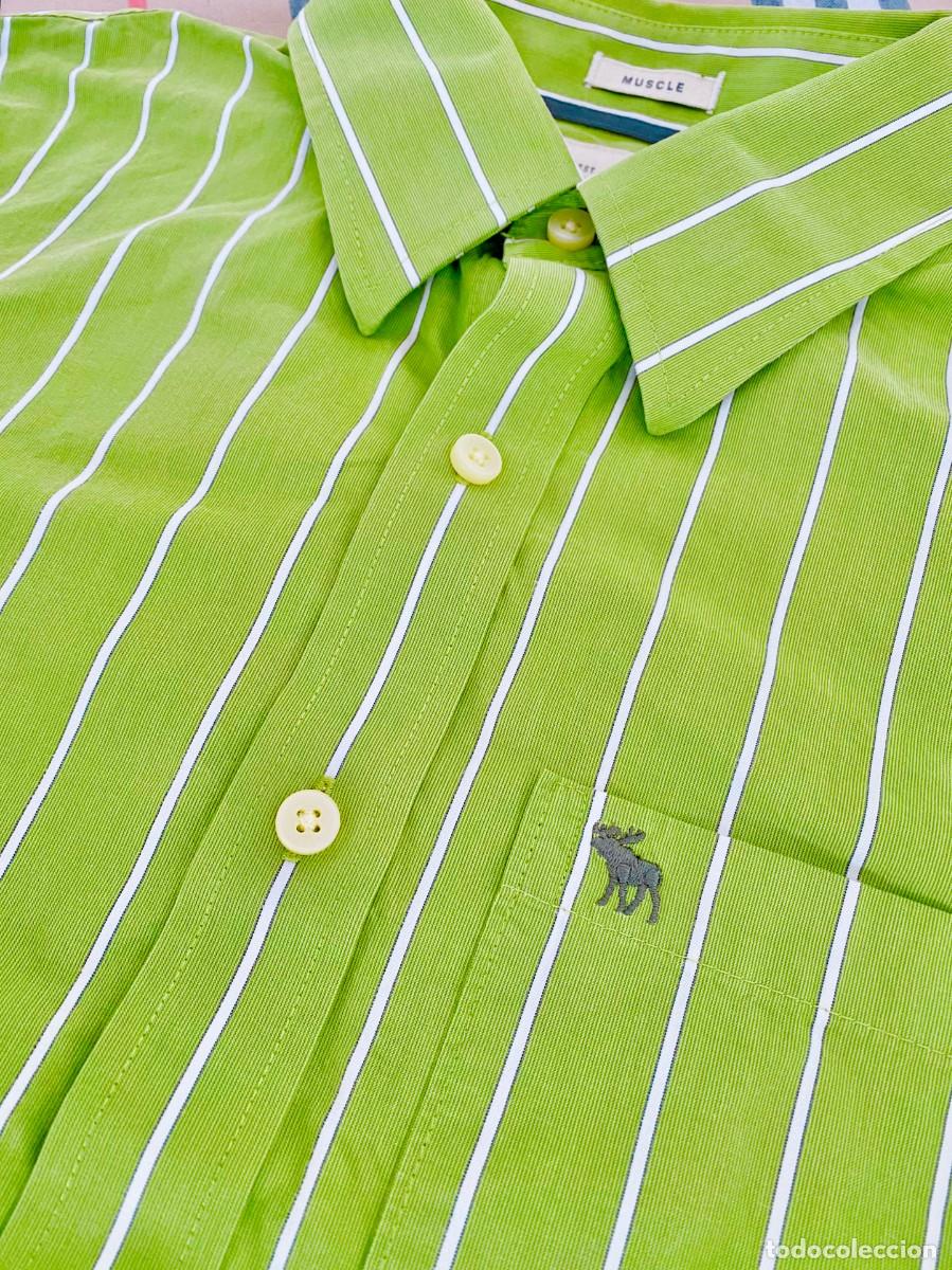 Segunda Mano: Abercrombie M Camisa Verde Rayas ORIGINAL env&iacute;o econ&oacute;mico