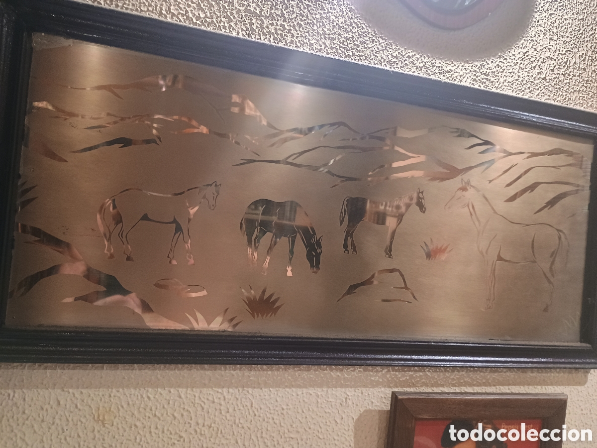 Segunda M&atilde;o: Cuadro &Uacute;nico de Caballos en Acero Inox. Vintage