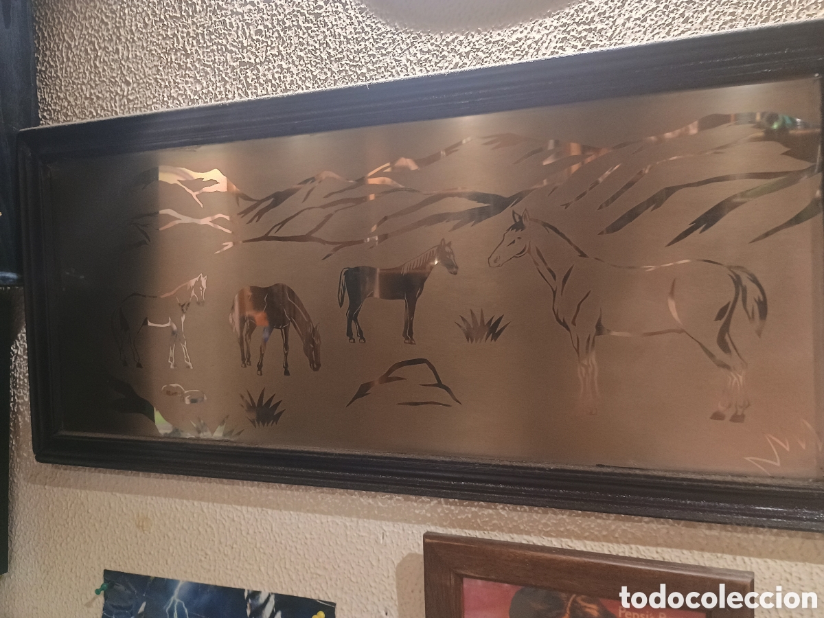 Segunda mano: Cuadro &Uacute;nico de Caballos en Acero Inox. Vintage