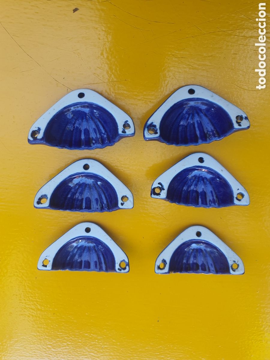 Segunda mano: Lote 6 tiradores concha azul cobalto - Foto 2