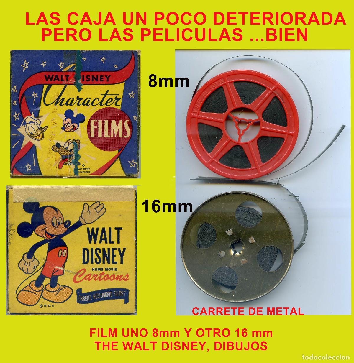 Segunda Mano: FILMS DE WALT DISNEY UNO DE 8mm. Y OTRO 16mm. ANTIGUO