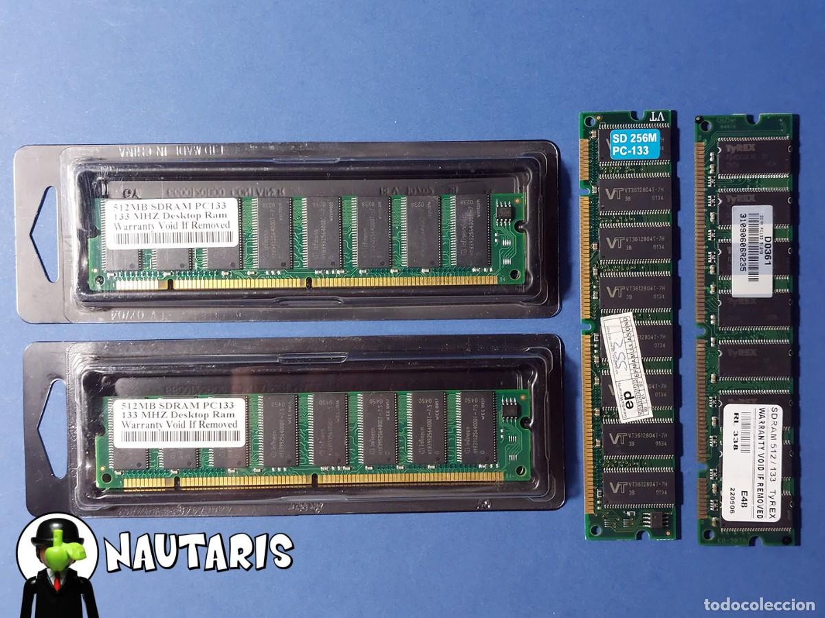 Segunda Mano: 4 Memorias SDRAM PC133 de 512MB y 256MB