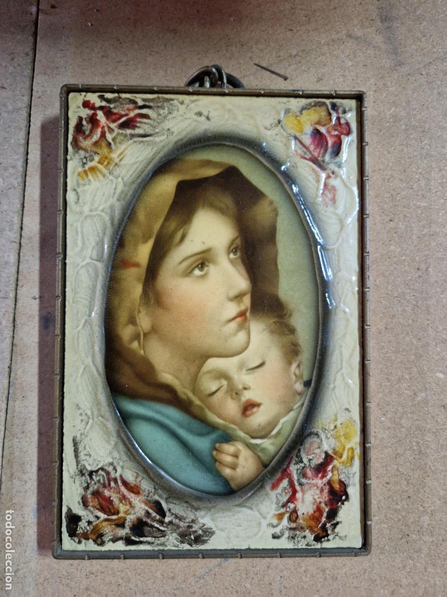 Segunda Mano: BONITO CUADRO VIRGEN MARIA Y NI&Ntilde;O JESUS. MEDIDA* 24*26
