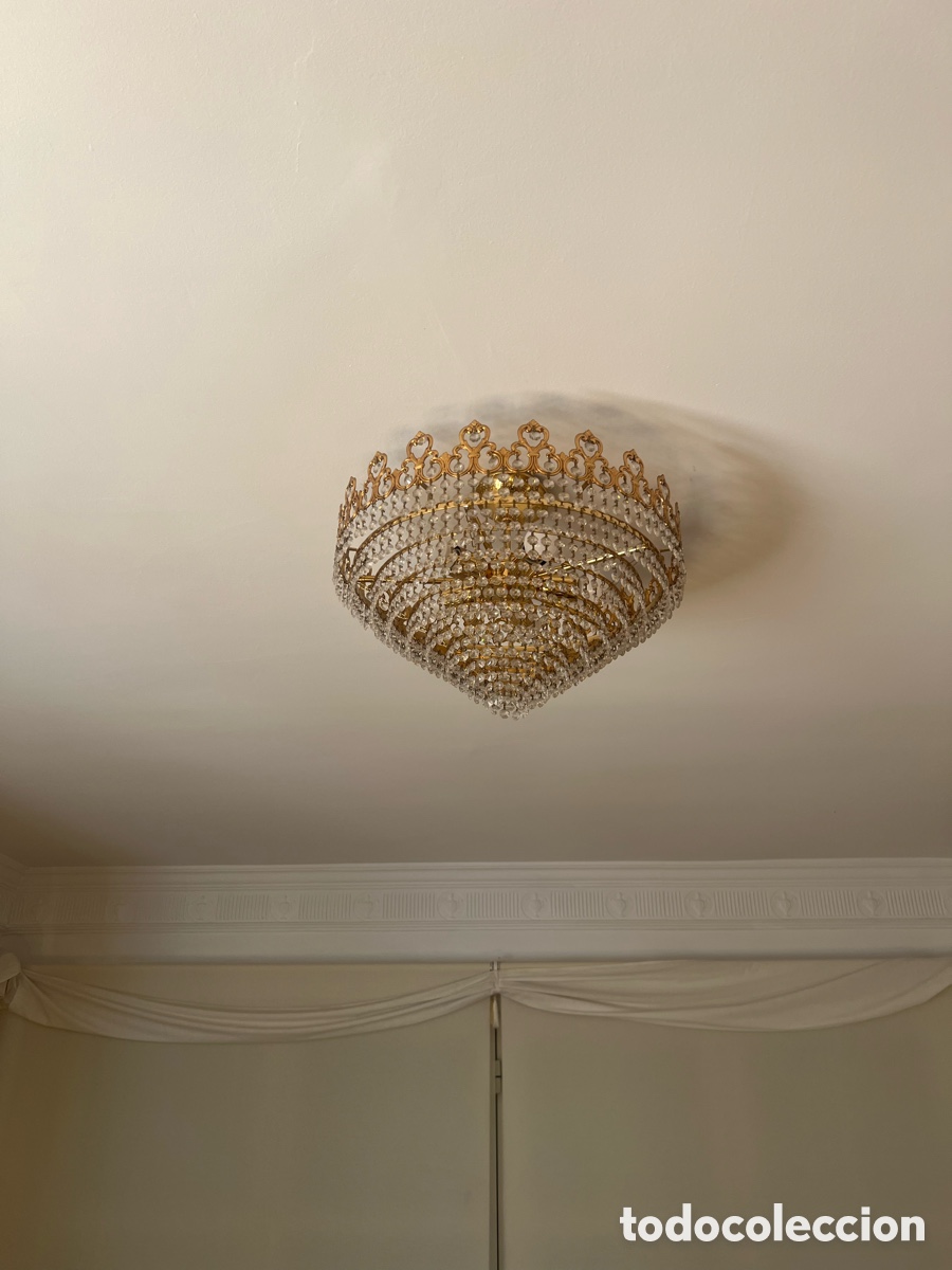 Segunda Mano: Conjunto de l&aacute;mparas sal&oacute;n comedor de cristal de roca