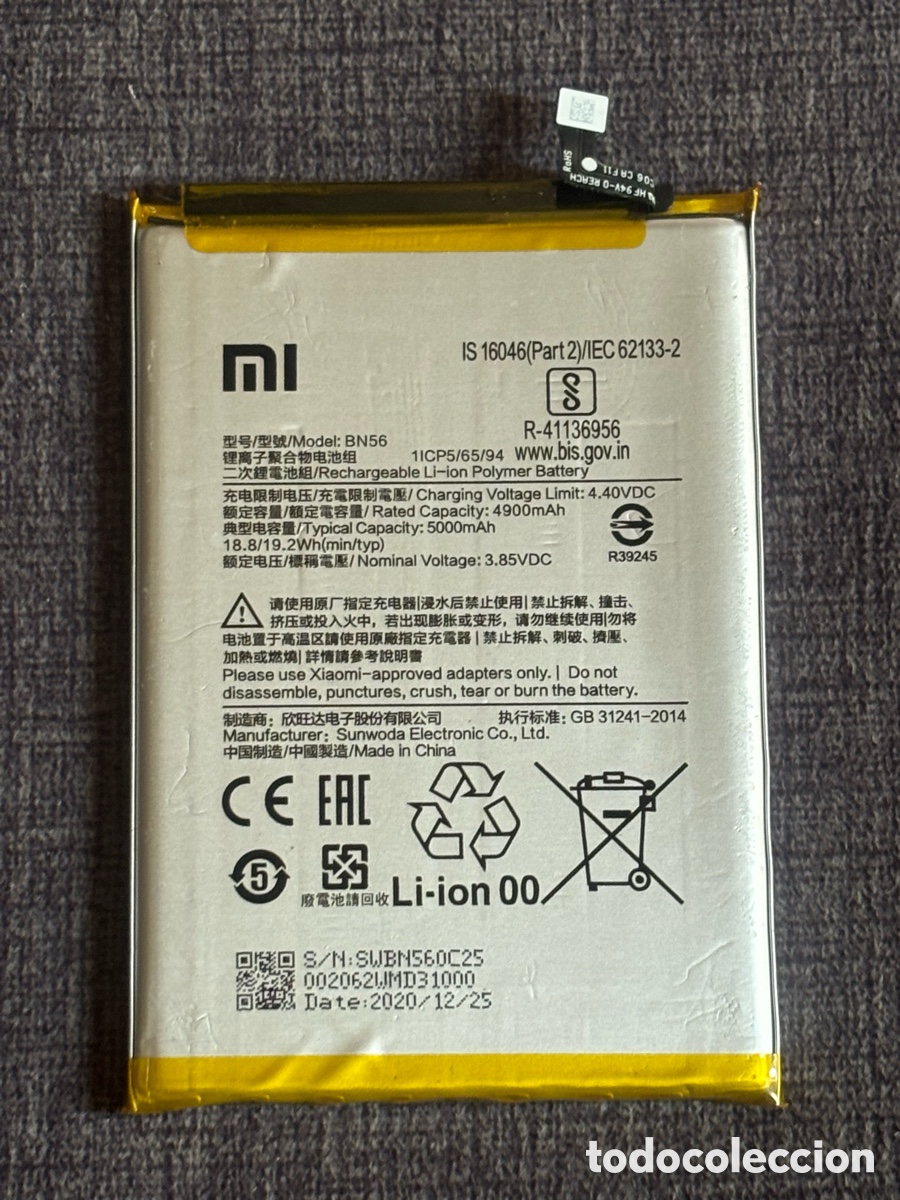 Segunda Mano: Bater&iacute;a Original Xiaomi BN56 5000mAh | Redmi Note 10 Pro | Original OEM Repuesto