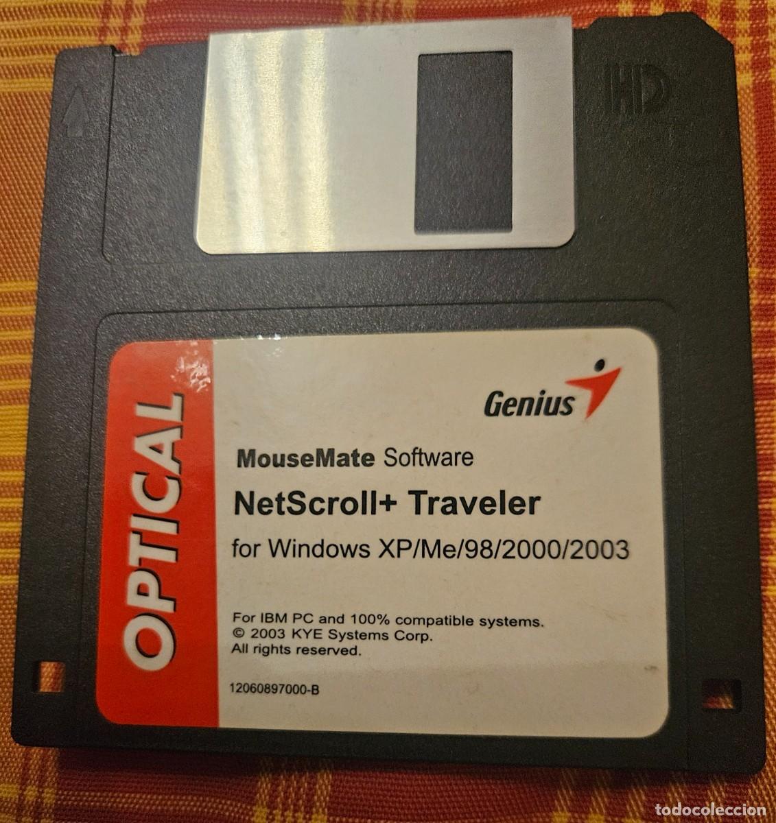 Segunda mano: Disk Genius MouseMate Optical NetScroll + Traveller rat&oacute;n mouse disquete diskette 3.5 IBM 2003 XP - Foto 1