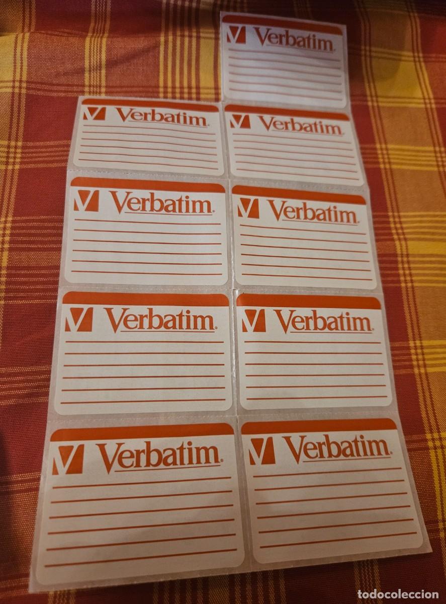Segunda Mano: Lote 9 pegatinas adhesivos para Disquette Verbatim 3.5 Disk Disco Diskette