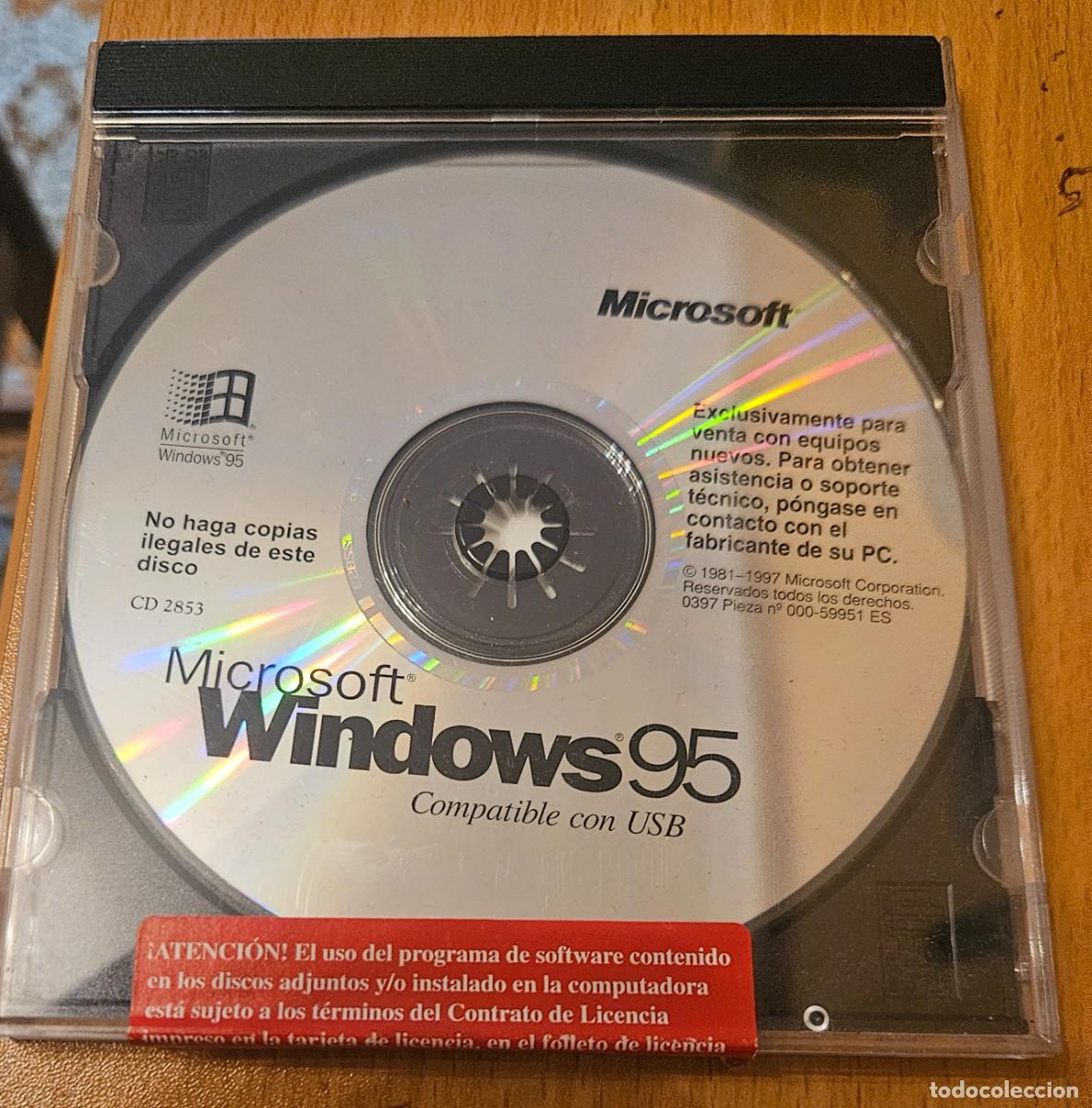 Segunda Mano: CD Microsoft Windows 95 precintado nuevo Windows95