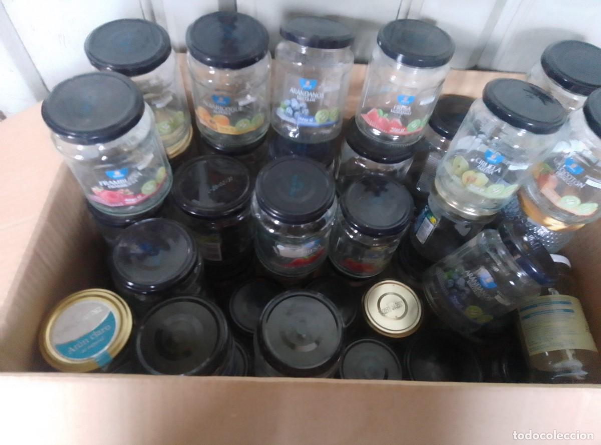 Segunda Mano: Lote 49 frascos, tarros, botes de mermelada, conservas. Peque&ntilde;os 350 g. Cristal con tapa met&aacute;lica