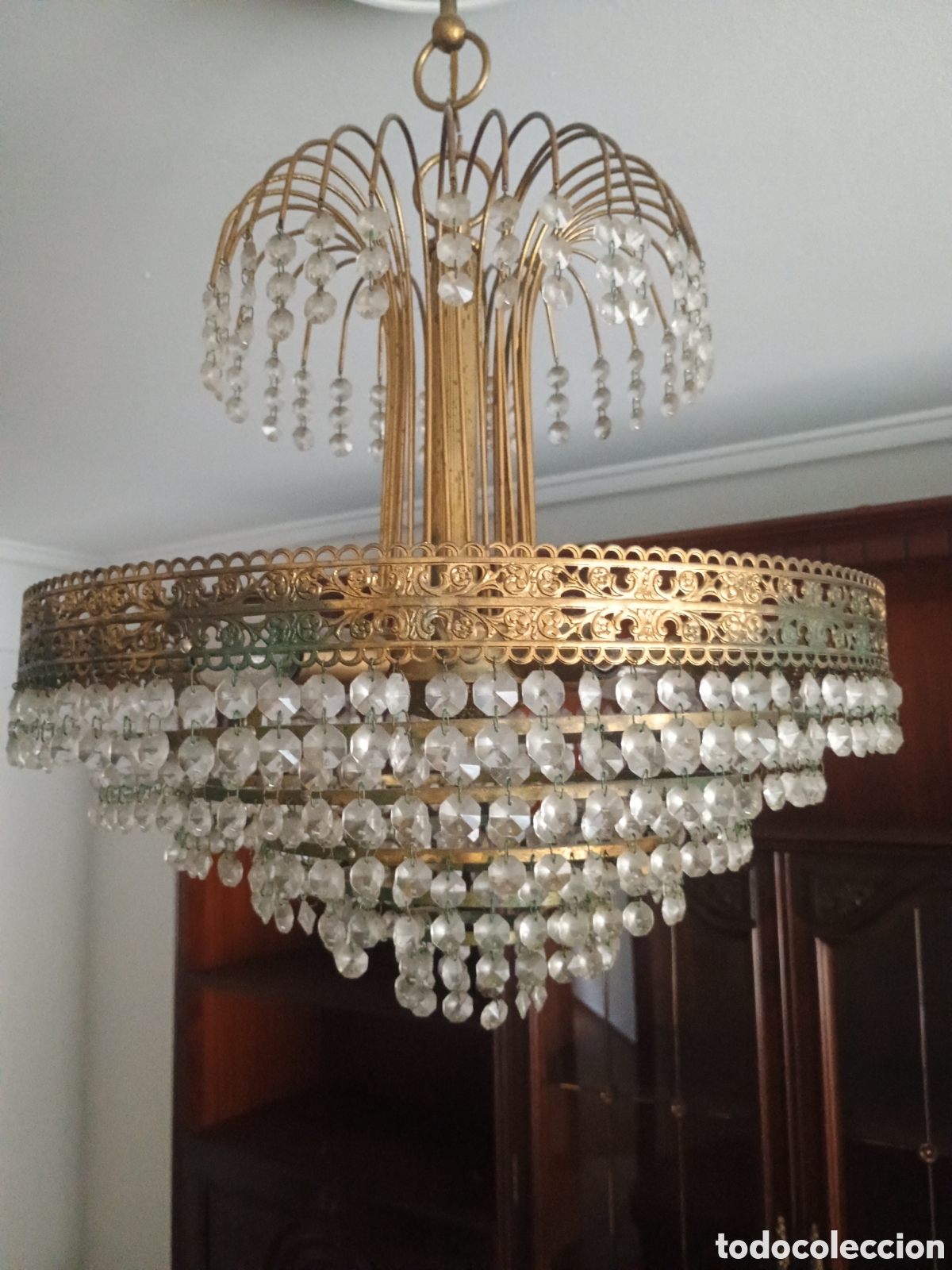 Segunda mano: L&aacute;mpara techo de cristal - Foto 2