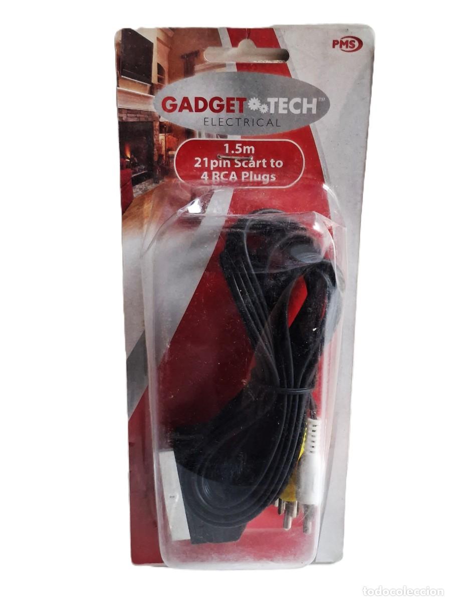 Segunda mano: Cable adaptador SCART - 4 RCA (tipo tulip&aacute;n), 1,5 metros