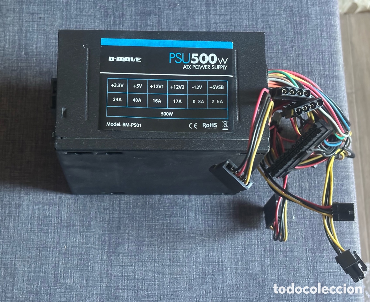 Segunda mano: Fuente De Alimentacion PC B-MOVE PSU 500W ATX | Modelo BM-PS01 | Usada
