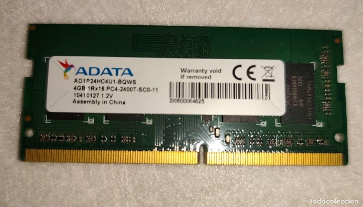 Segunda mano: Memoria RAM ADATA 4GB DDR4 2400MHz SO-DIMM Port&aacute;til PC4-2400T